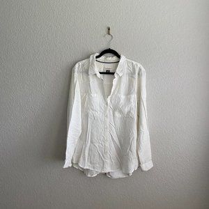 Pilcro Long Sleeve Button-Down Shirt with Split Back